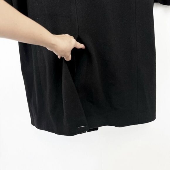Alfani Trench Coat doble Breasted Black Cashmere & wool Blend size 44R - Picture 10 of 10